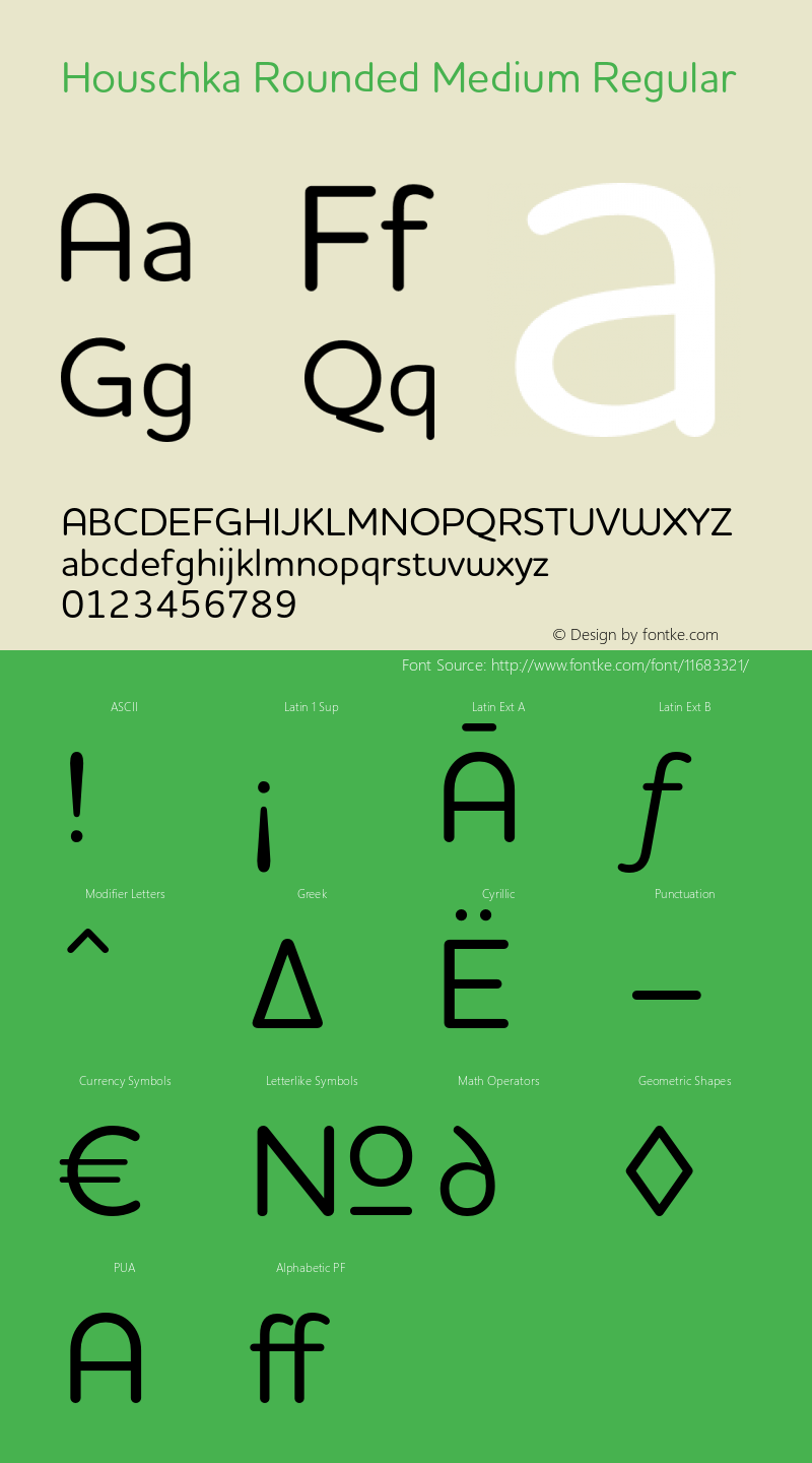 Houschka Rounded Medium Regular 001.000 Font Sample