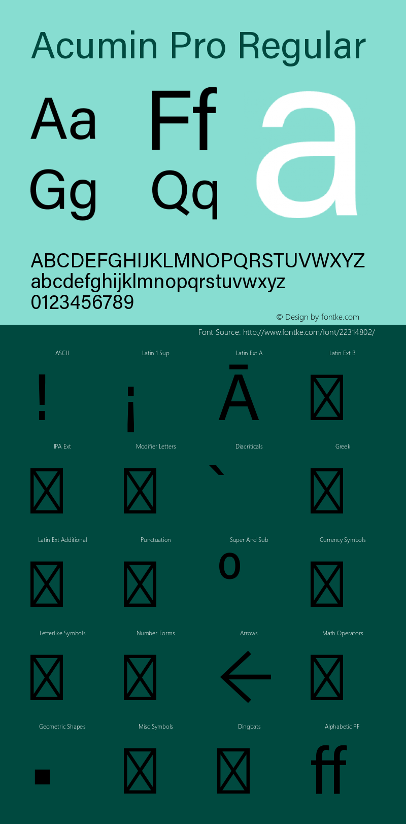 AcuminPro-Regular Version 1.011 Font Sample