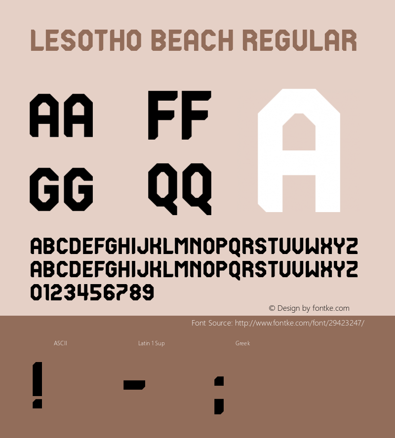 Lesotho Beach Version 1.00;May 7, 2019;FontCreator 11.5.0.2430 64-bit Font Sample