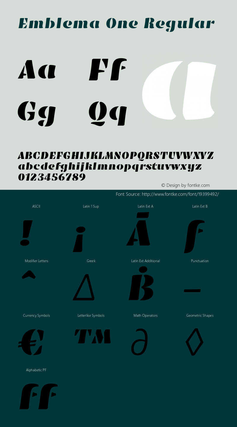 Emblema One Version 1.003 Font Sample