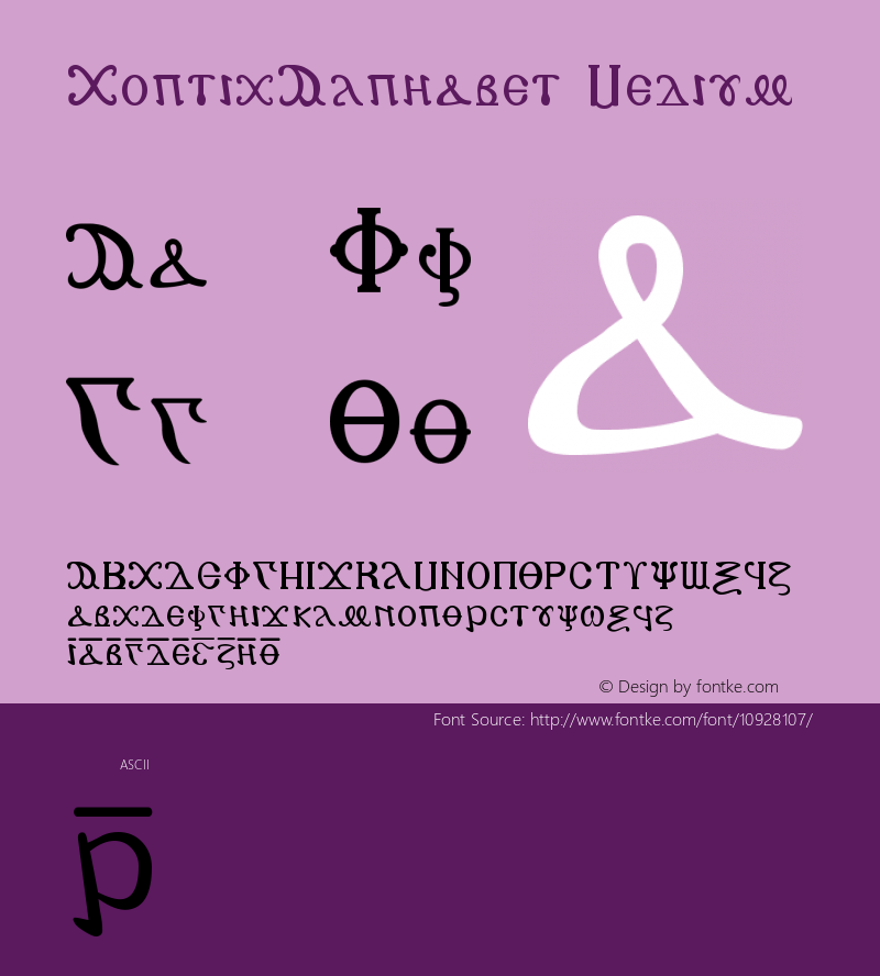 CopticAlphabet Medium Version 001.000 Font Sample