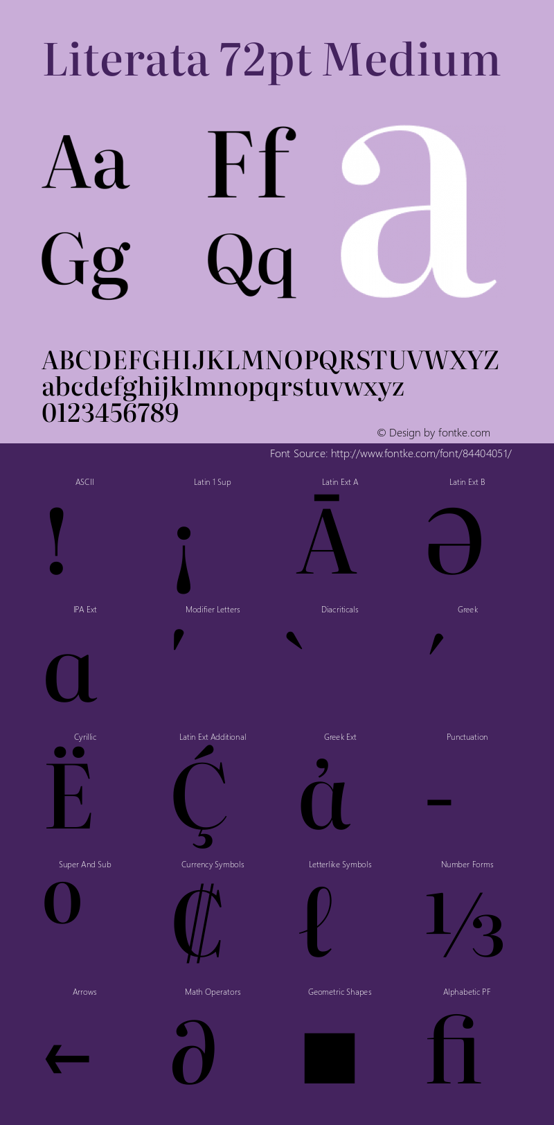 Literata 72pt Medium Version 3.002 Font Sample