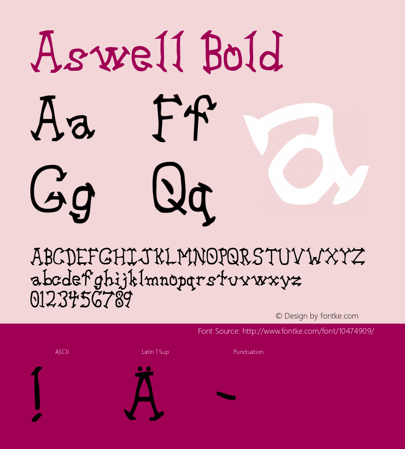 Aswell Bold Version 1.0  5/3/97 Font Sample