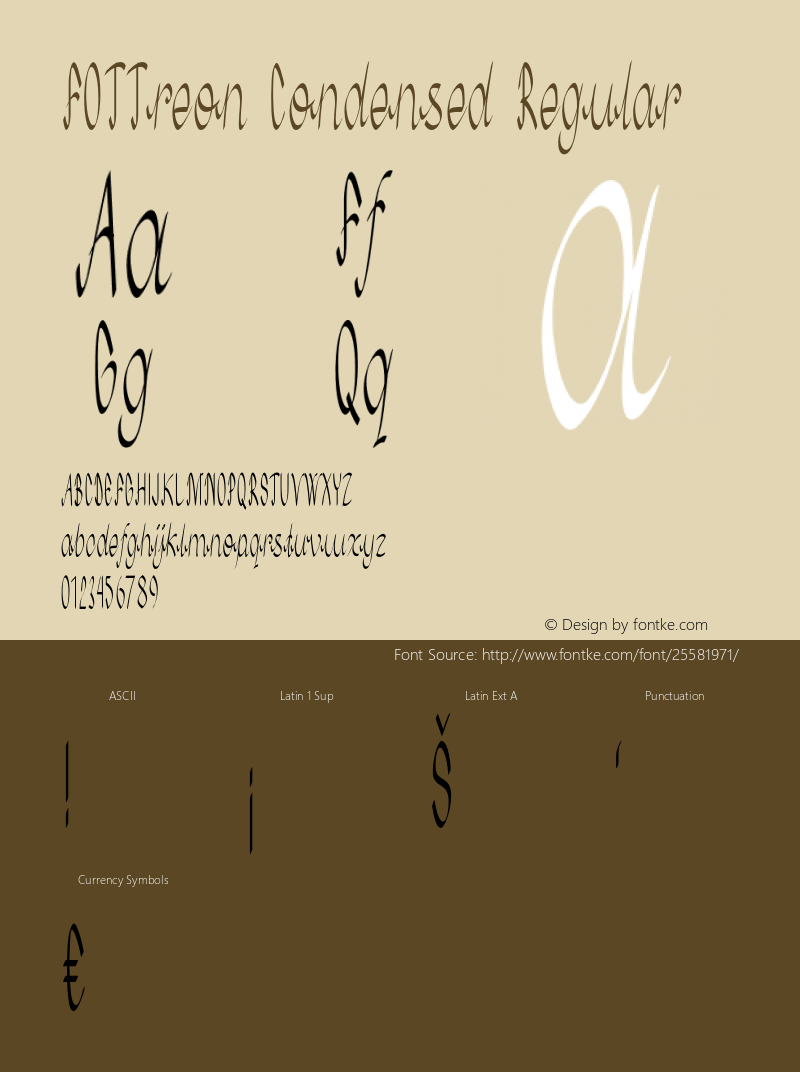 FOTTreon-CondensedRegular Version 1.000 Font Sample