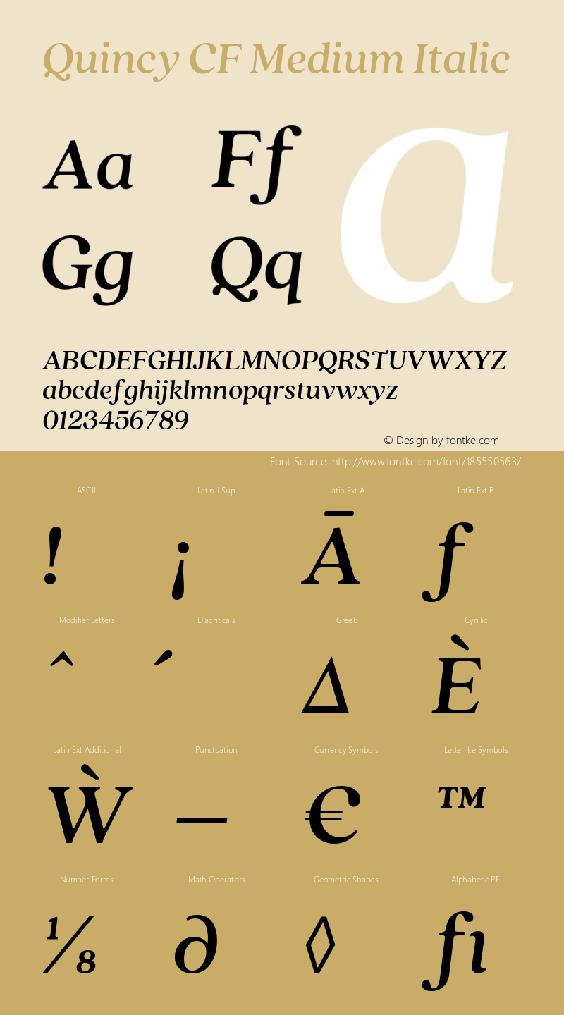 Quincy CF Medium Italic 4.100图片样张