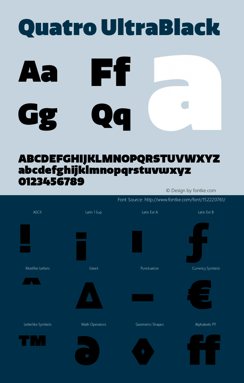 Quatro-UltraBlack Version 1.30 Font Sample