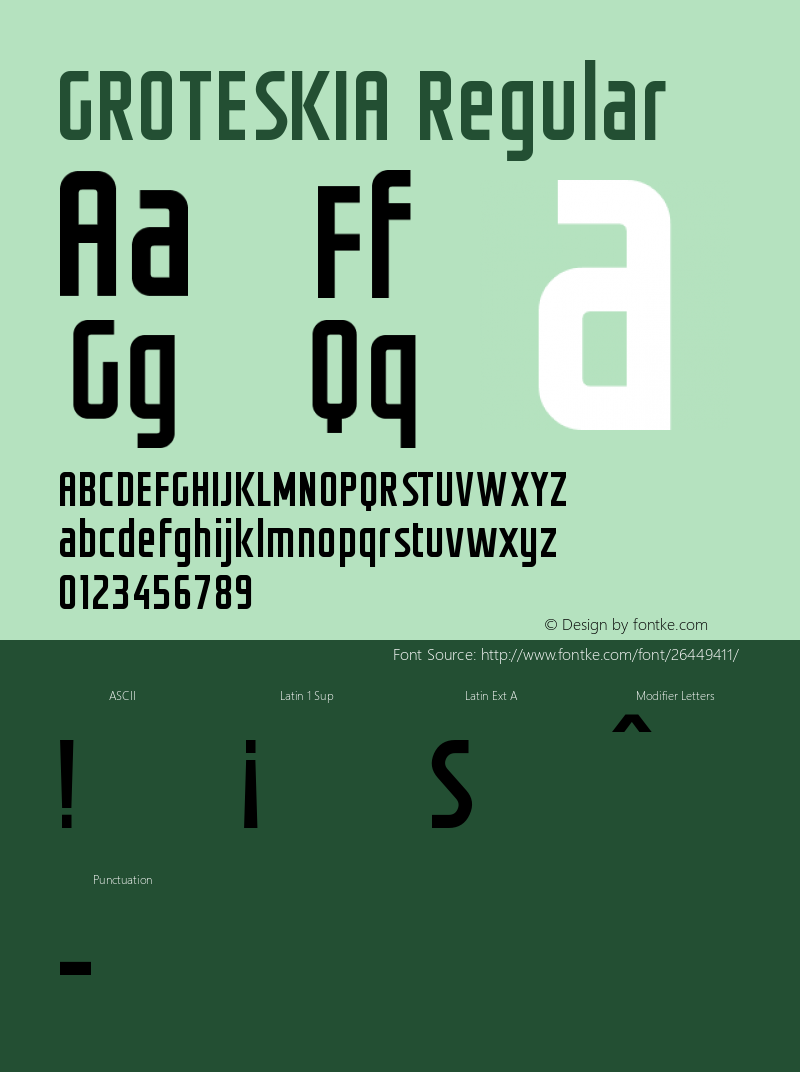 GROTESKIA 1.000 Font Sample