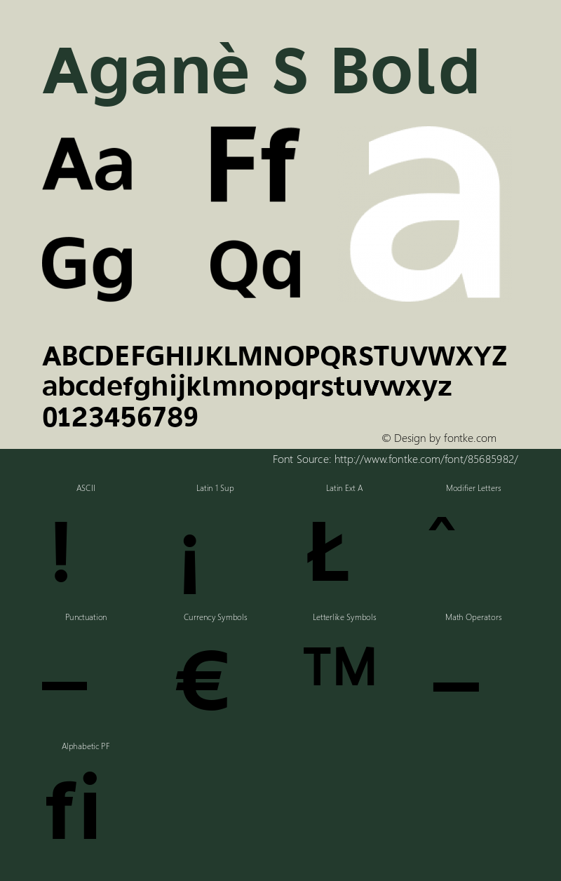 Aganè S 65 Version 1.000 Font Sample