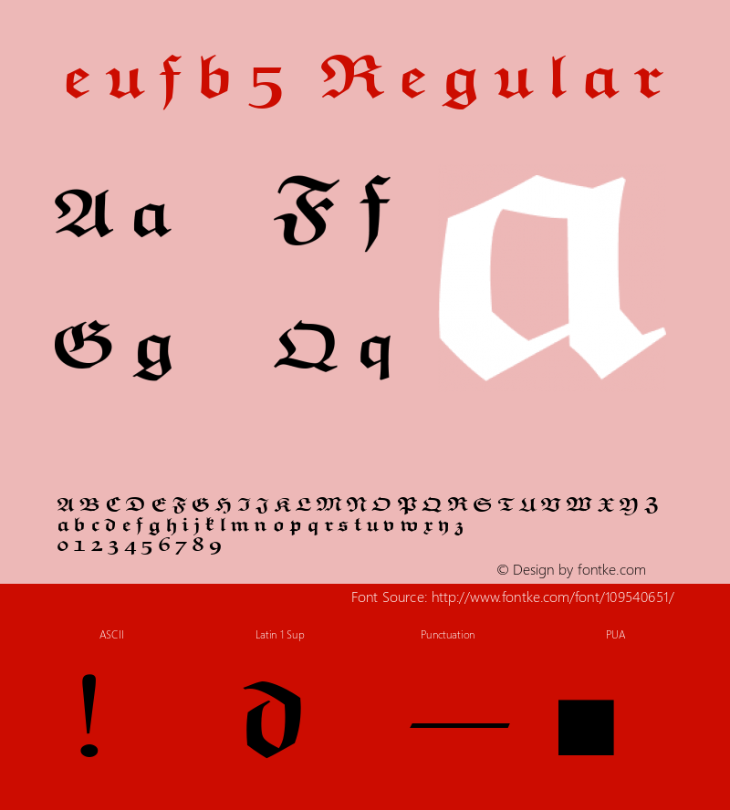 eufb5 Regular 1.2/19-Jan-95 Font Sample