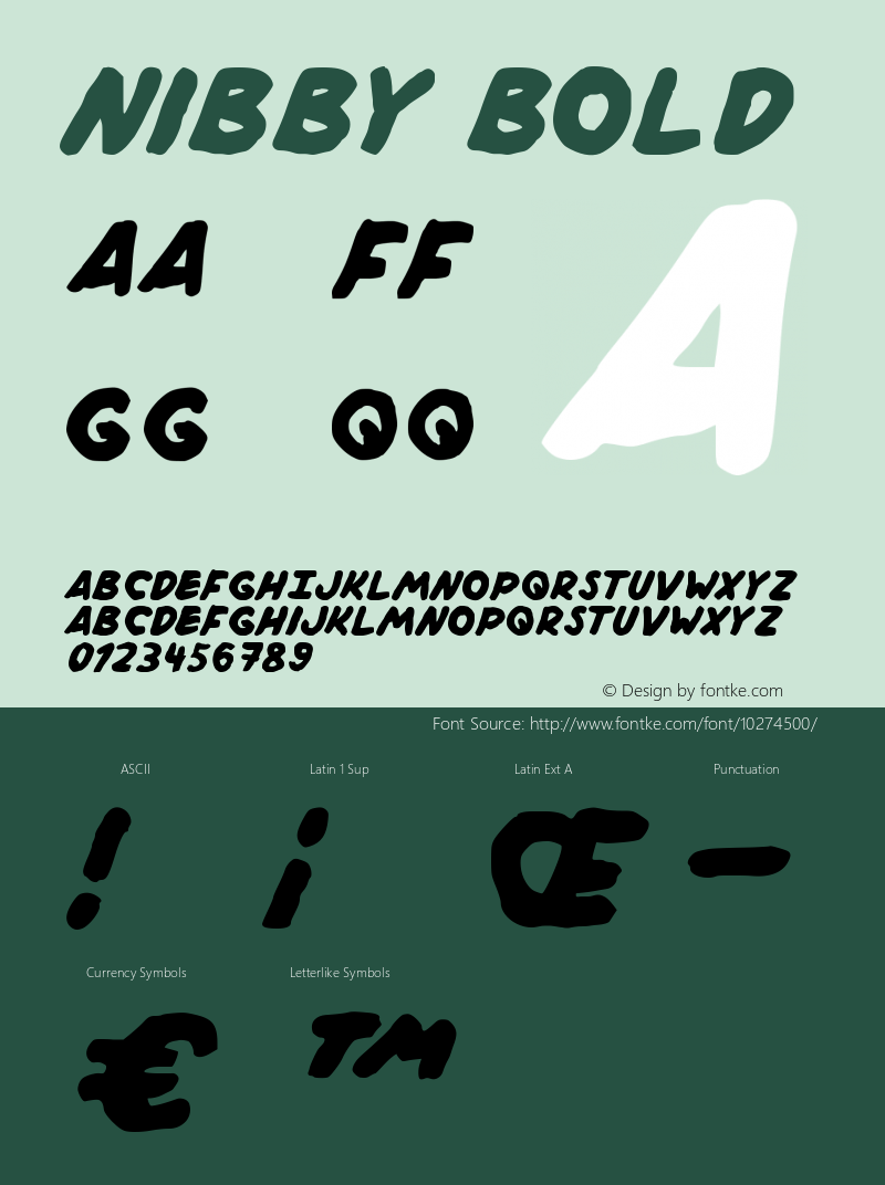 Nibby Bold Version 001.000 Font Sample