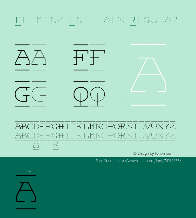 Elemenz Initials Version 2.001 Font Sample