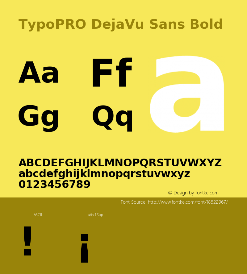 TypoPRO DejaVu Sans Bold Version 2.37 Font Sample