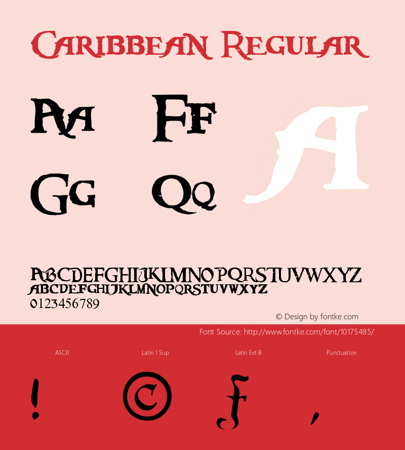 Caribbean Regular 2.23 Font Sample