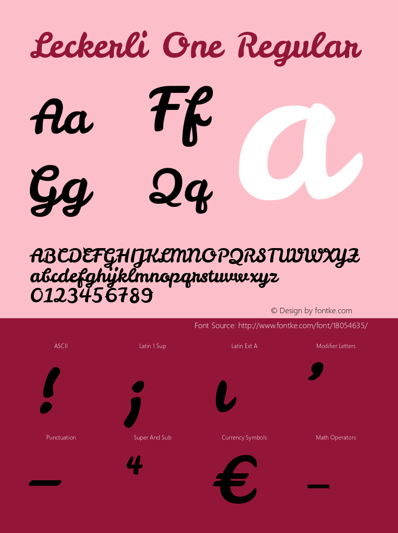 Leckerli One Regular Version 1.001 Font Sample