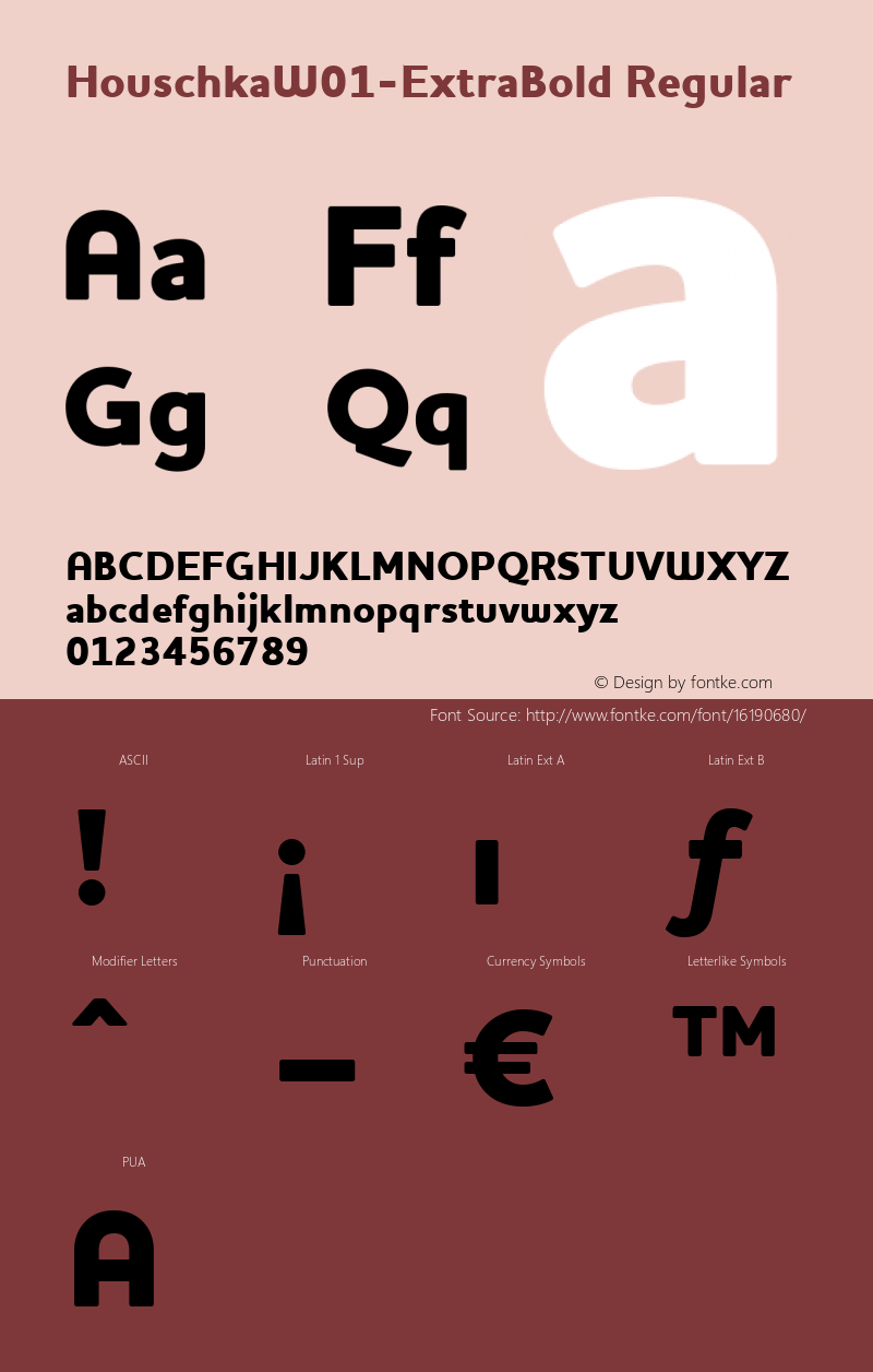 HouschkaW01-ExtraBold Regular Version 1.00 Font Sample