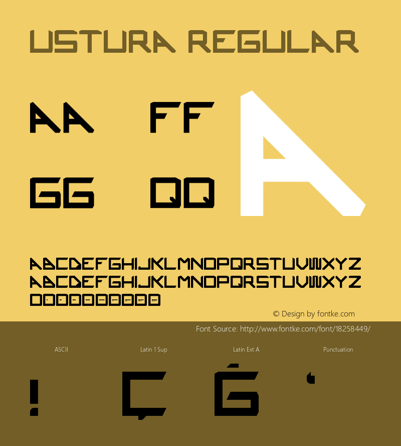 Ustura Regular Version 1.0 Font Sample