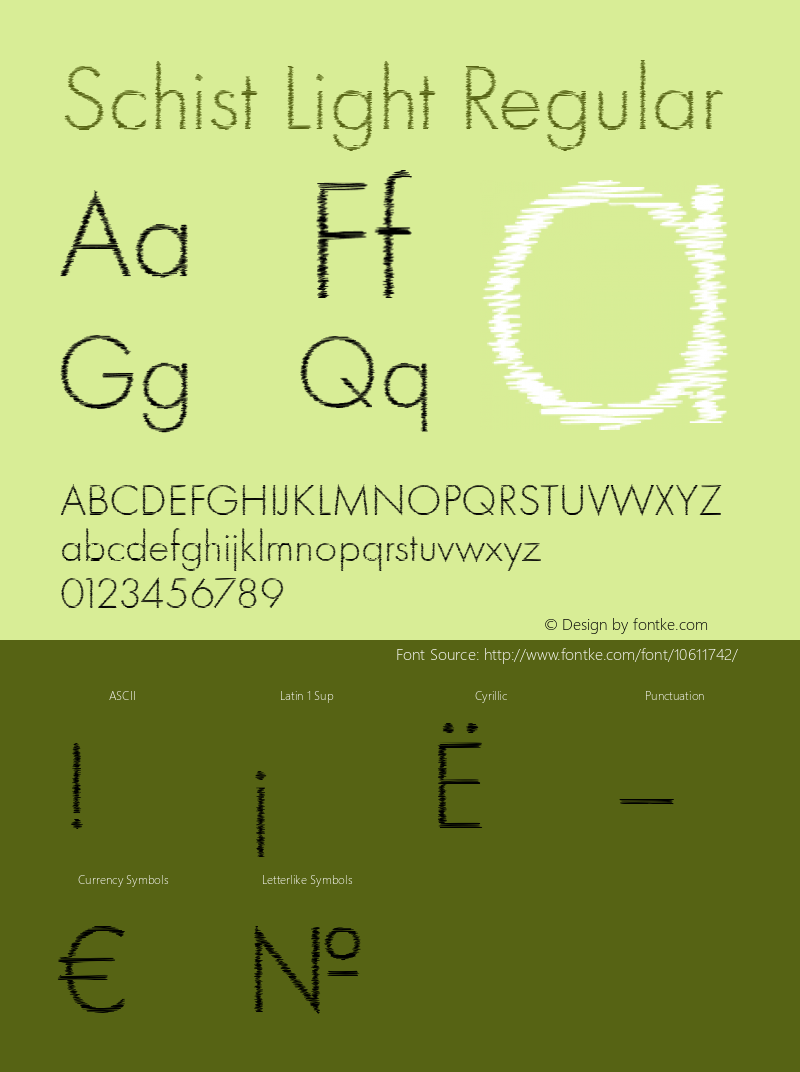 Schist Light Regular Version 001.001 Font Sample