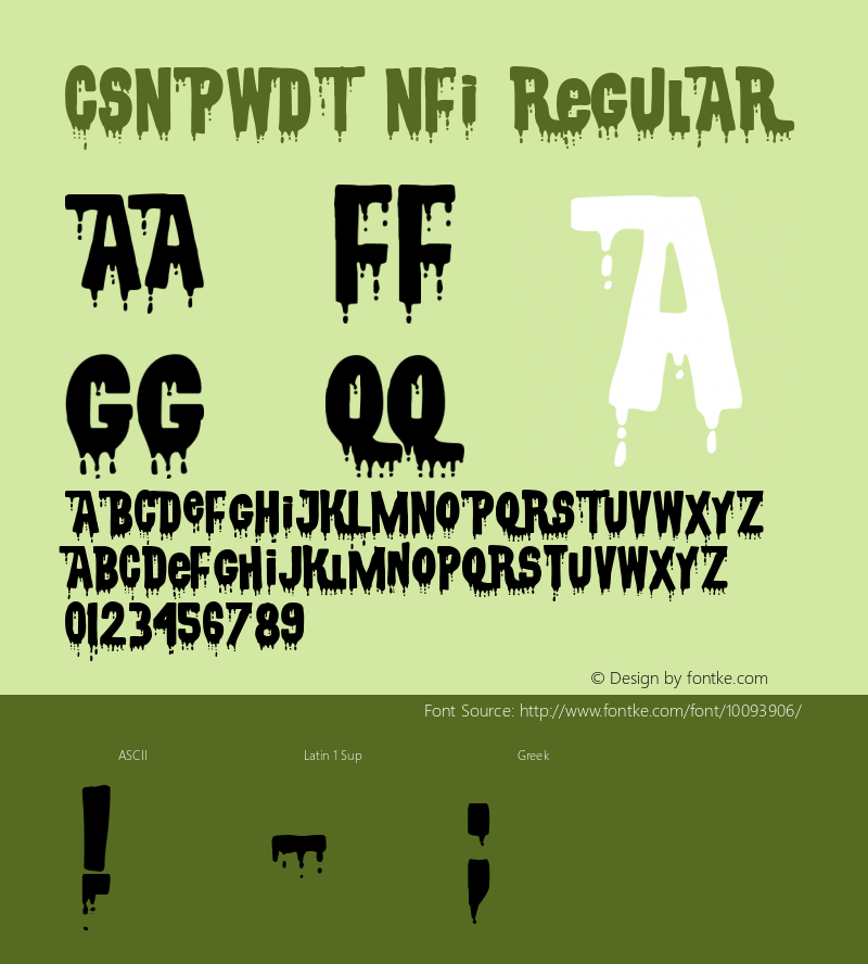 CSNPWDT NFI Regular Free Halloween Release Font Sample