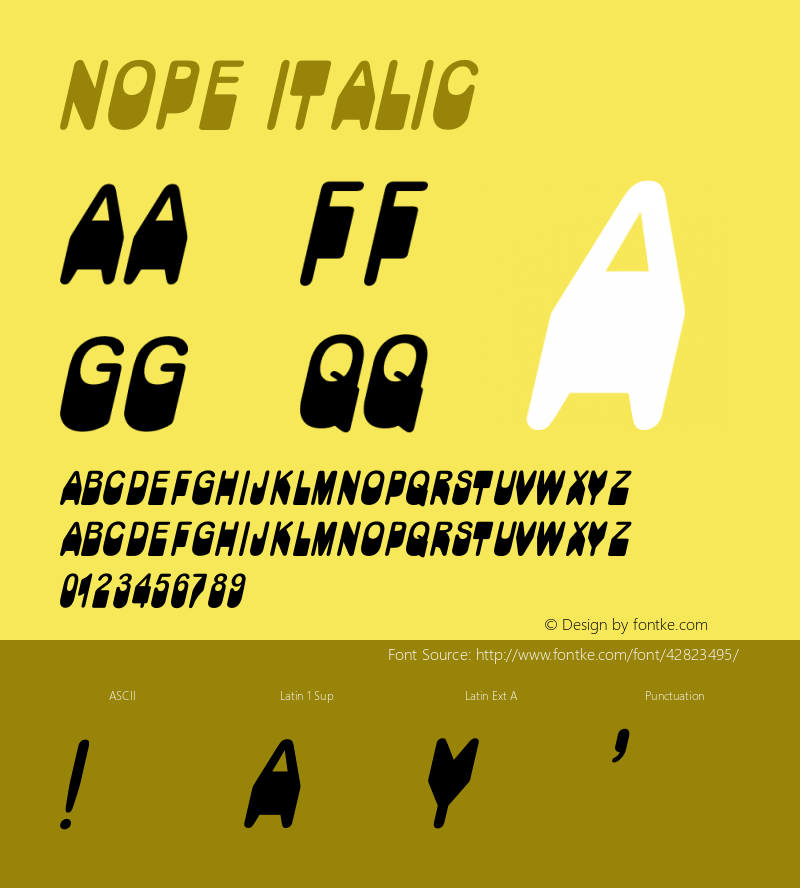 Nope Italic Version 1.002;Fontself Maker 3.3.0 Font Sample