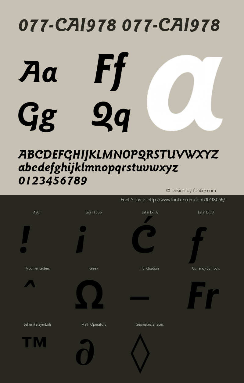 077-CAI978 077-CAI978 077-CAI978 Font Sample