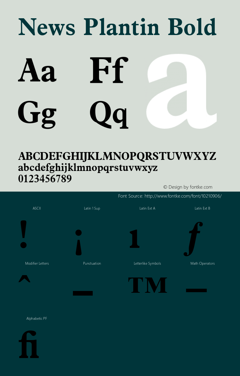 News Plantin Bold 1 Font Sample