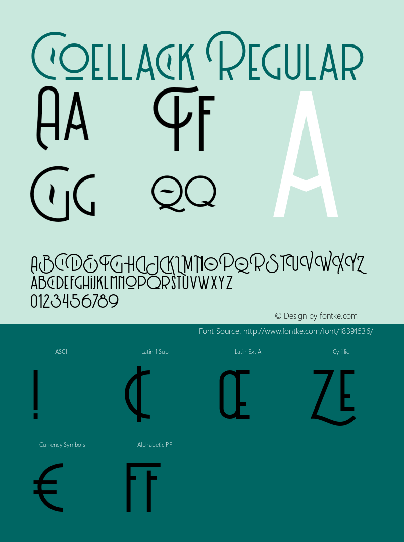 Coellack Regular Version 1.000 Font Sample
