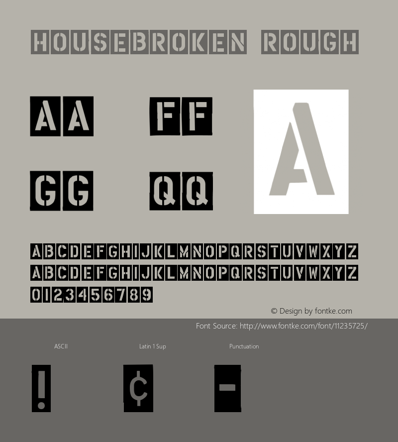 HouseBroken Rough Version 001.000 Font Sample