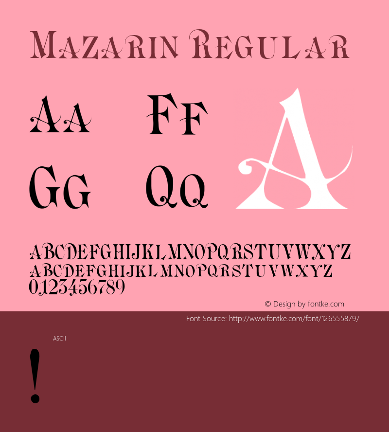 Mazarin 001.000 Font Sample