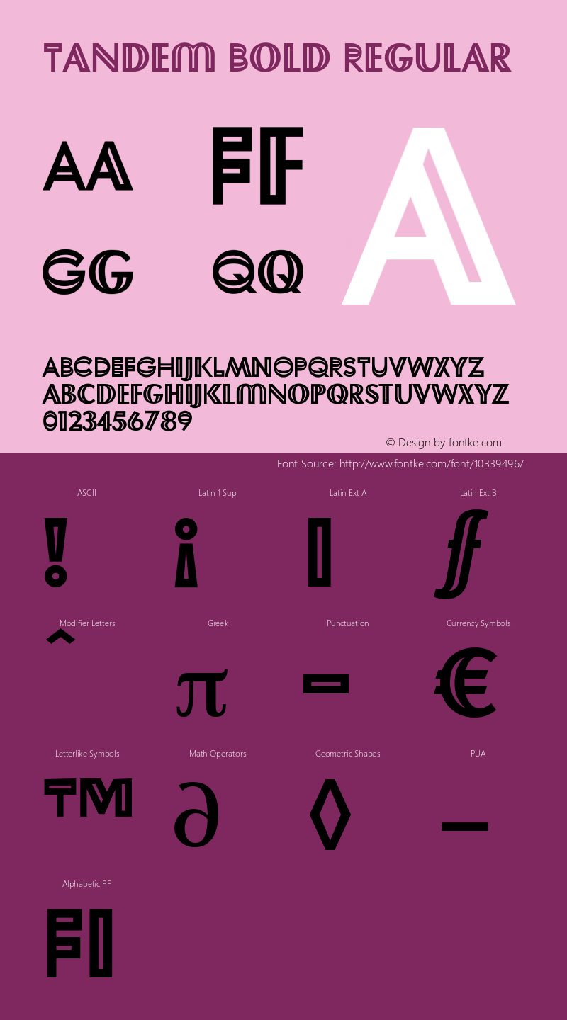 Tandem Bold Regular 001.000 Font Sample