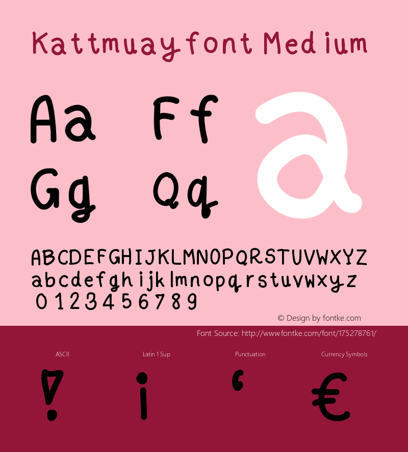 Kattmuayfont Version 001.000图片样张