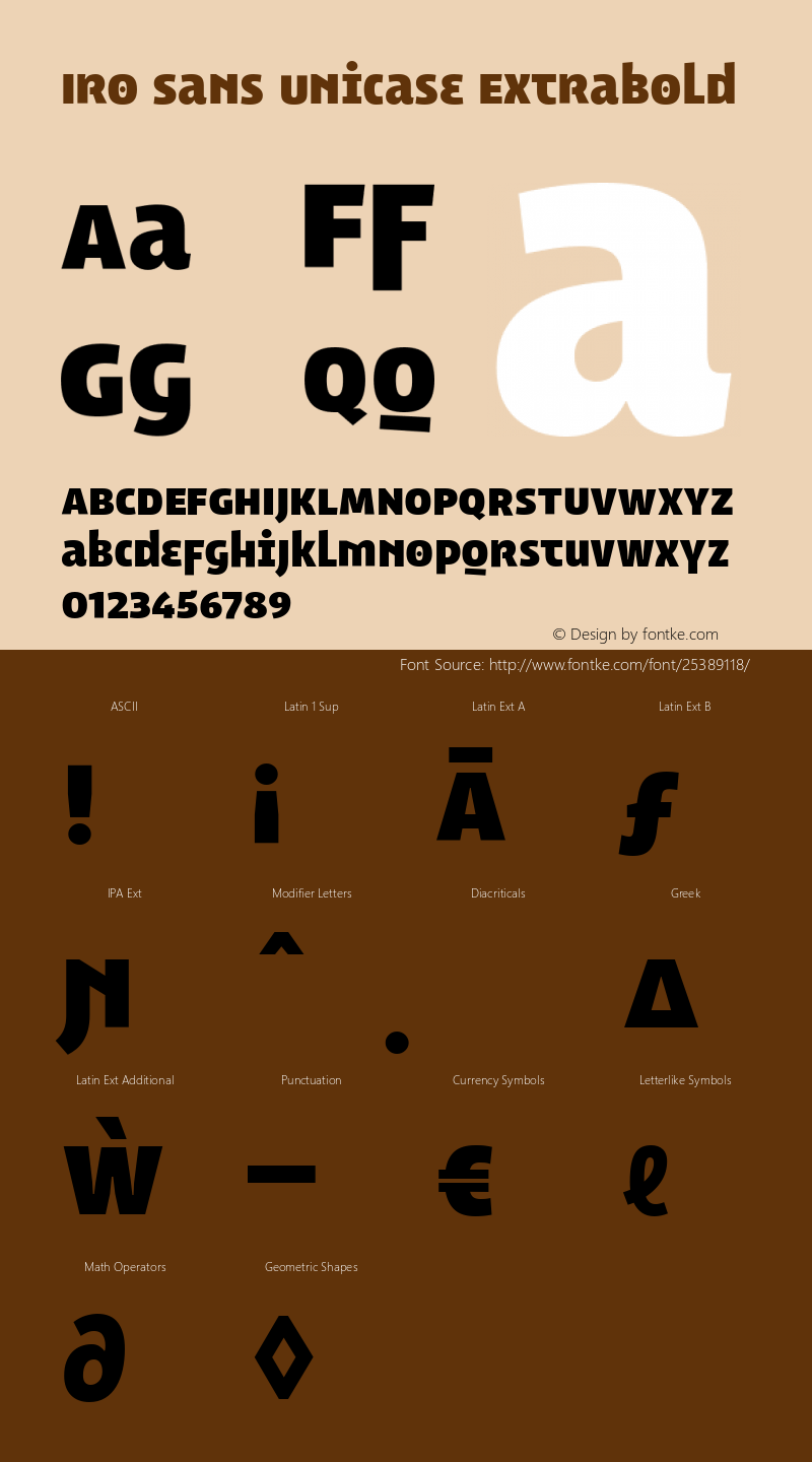 Iro Sans Unicase Extrabold Version 1.000;PS 001.000;hotconv 1.0.88;makeotf.lib2.5.64775 Font Sample