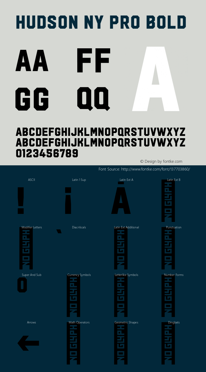 Hudson NY Pro Bold 1.080 Font Sample