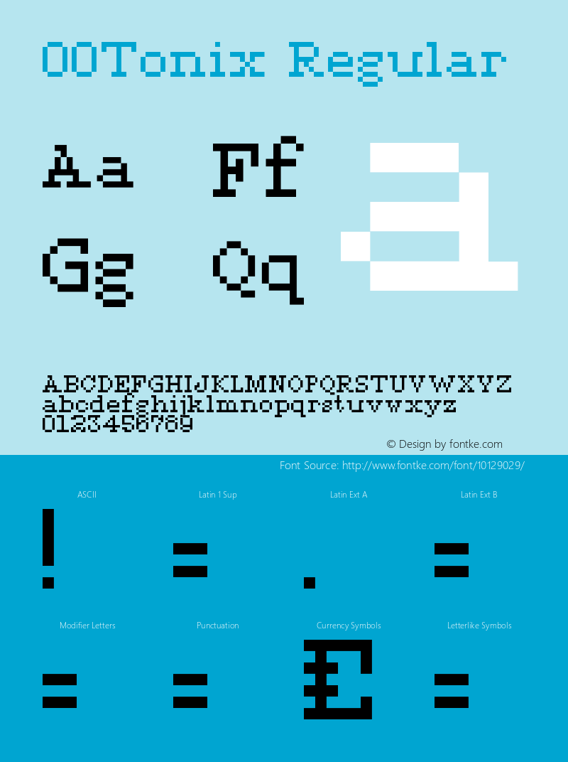 00Tonix Regular 1.00 Font Sample