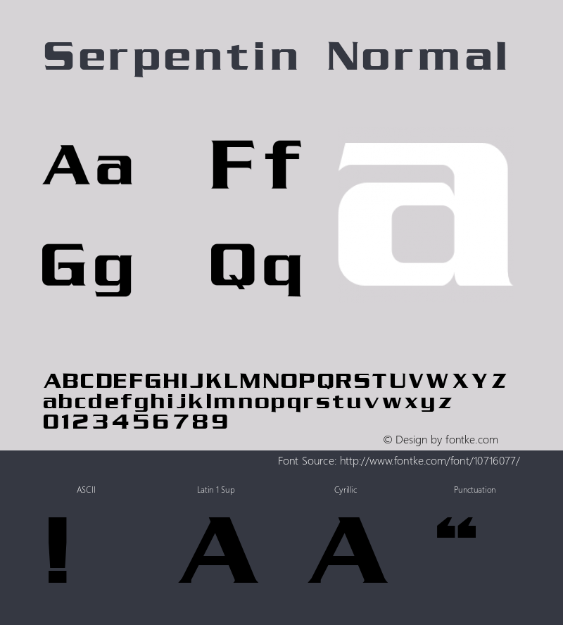 Serpentin Normal 3.1 Font Sample