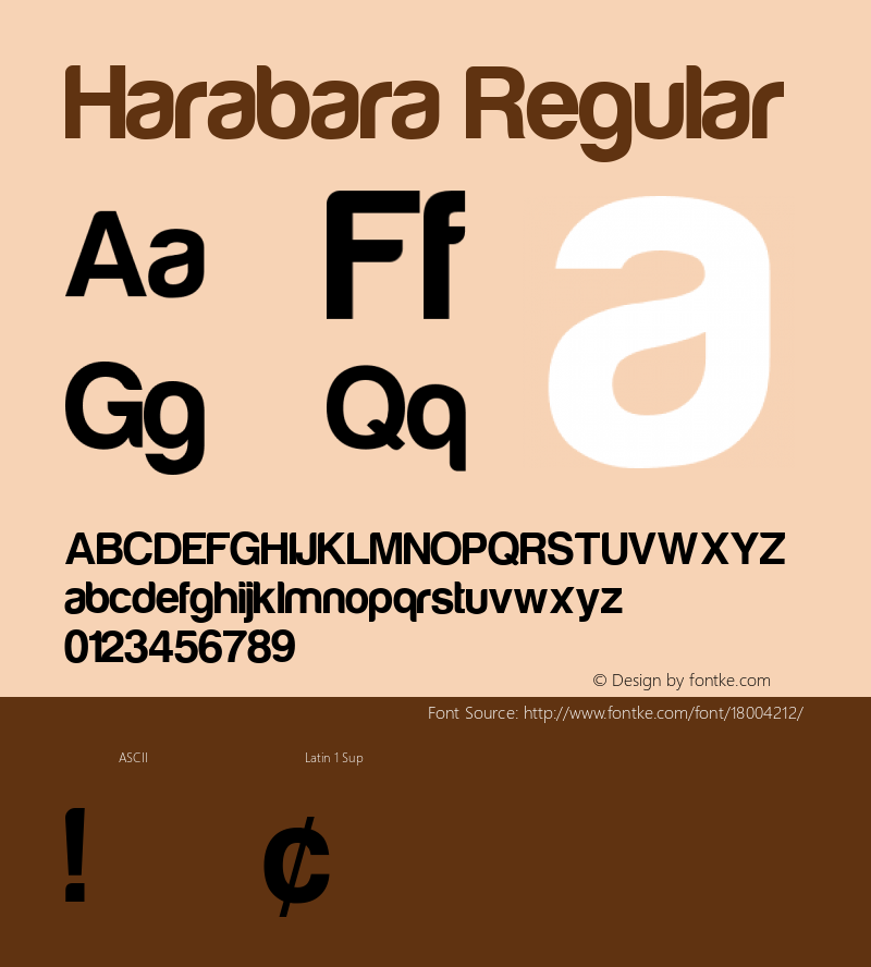 Harabara Regular Version 1.0 Font Sample