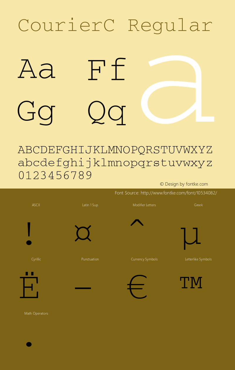 CourierC Regular OTF 1.0;PS 001.000;Core 116;AOCW 1.0 161 Font Sample