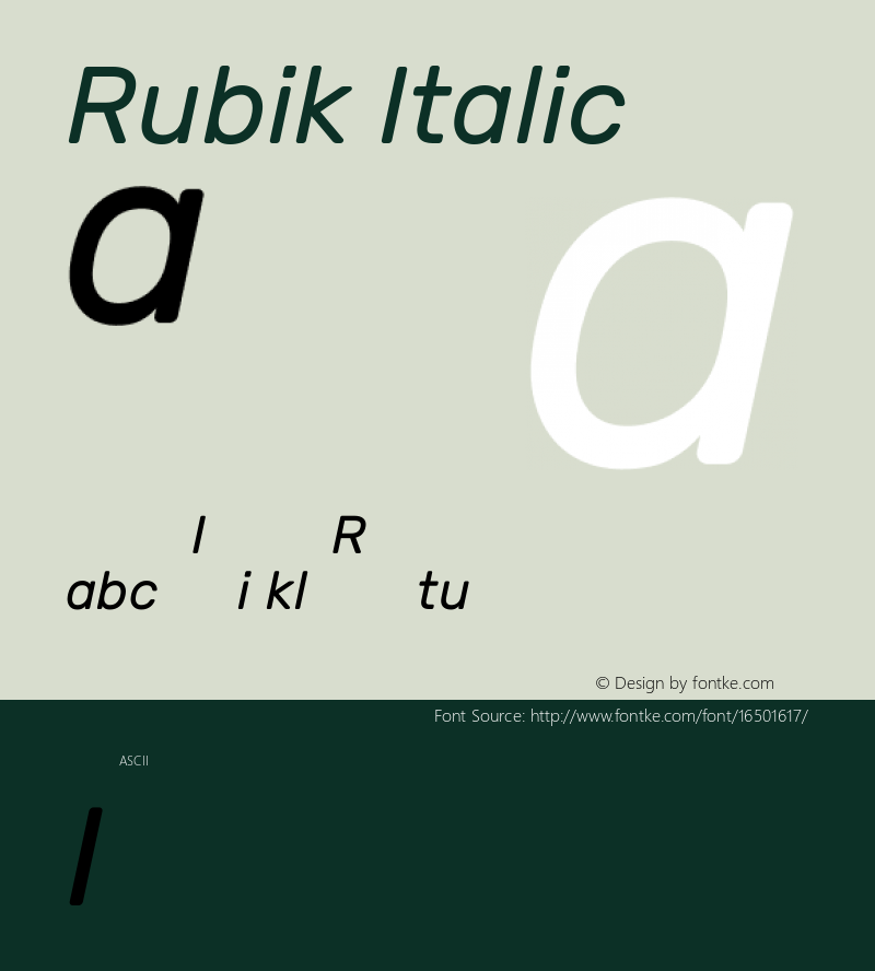 Rubik Italic Version 1.002 Font Sample