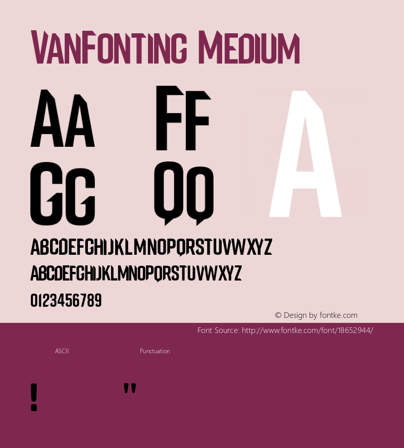 VanFonting Medium Version 001.000 Font Sample