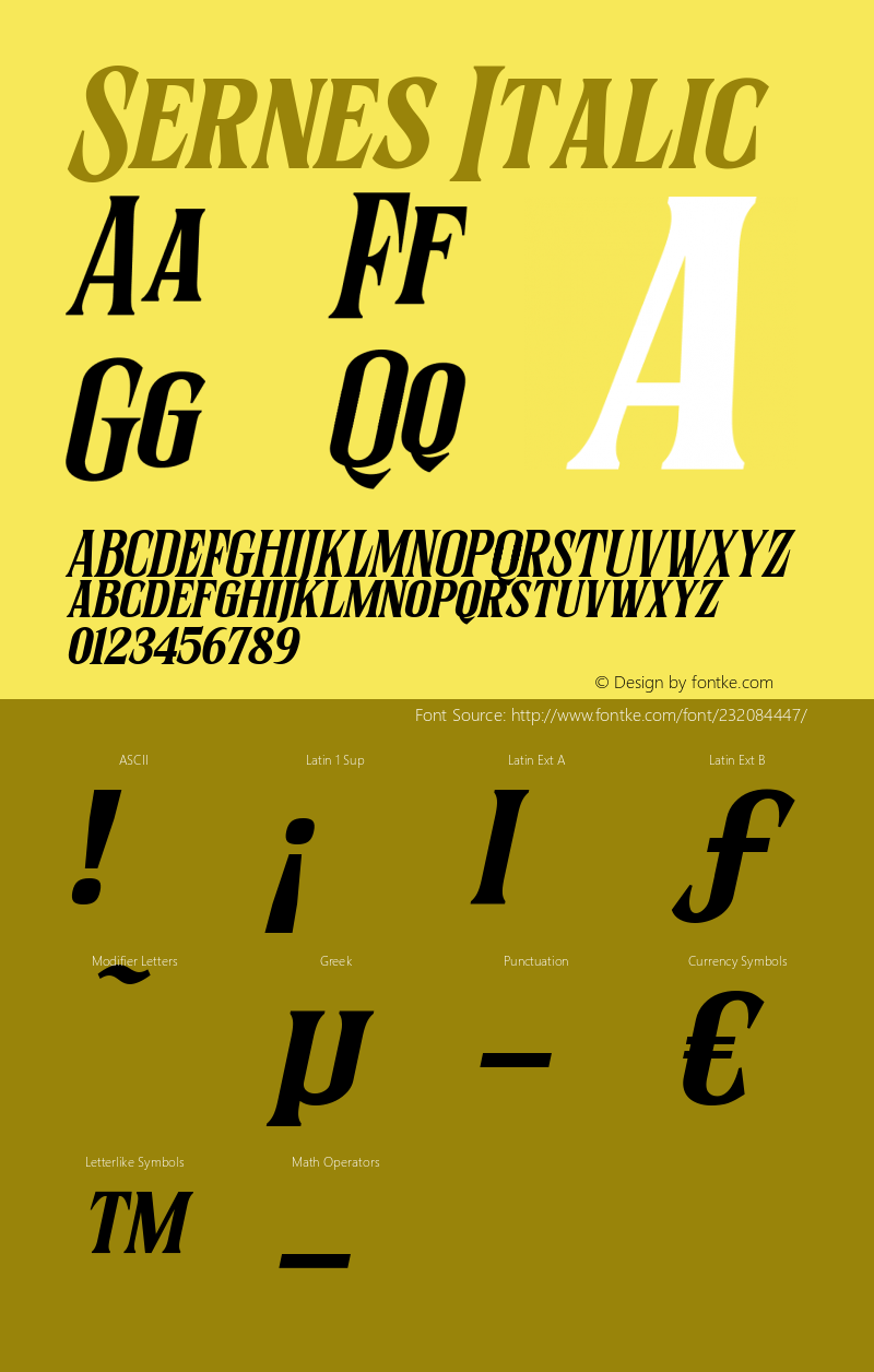 Sernes-Italic Version 1.000图片样张