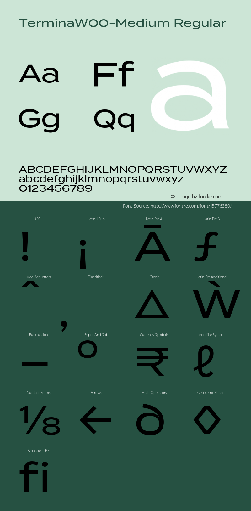 TerminaW00-Medium Regular Version 1.00 Font Sample