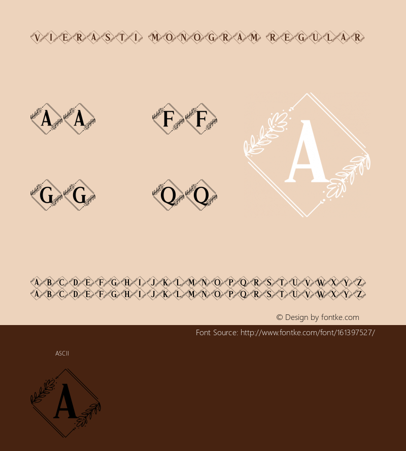 Vierasti Monogram Version 1.00;May 28, 2021;FontCreator 13.0.0.2683 64-bit Font Sample