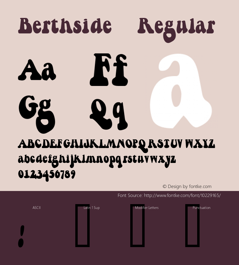 Berthside Regular 1 Font Sample