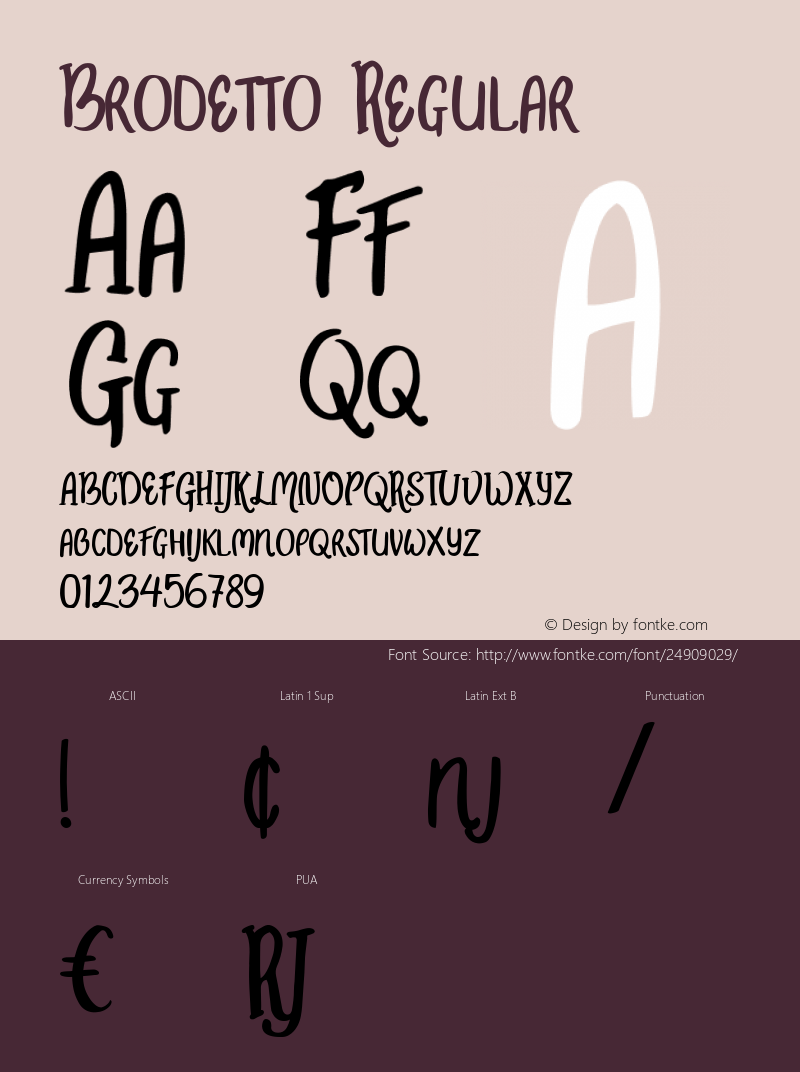 Brodetto Regular Version 1.000 Font Sample