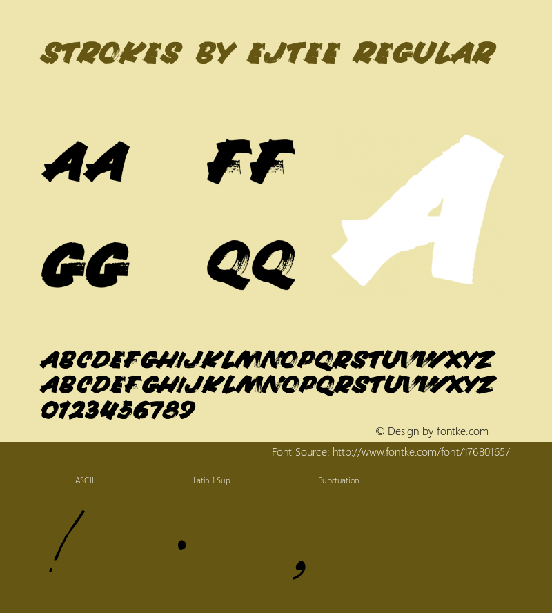 Strokes by EJTee Regular Version 1.000;PS 001.000;hotconv 1.0.70;makeotf.lib2.5.58329 Font Sample