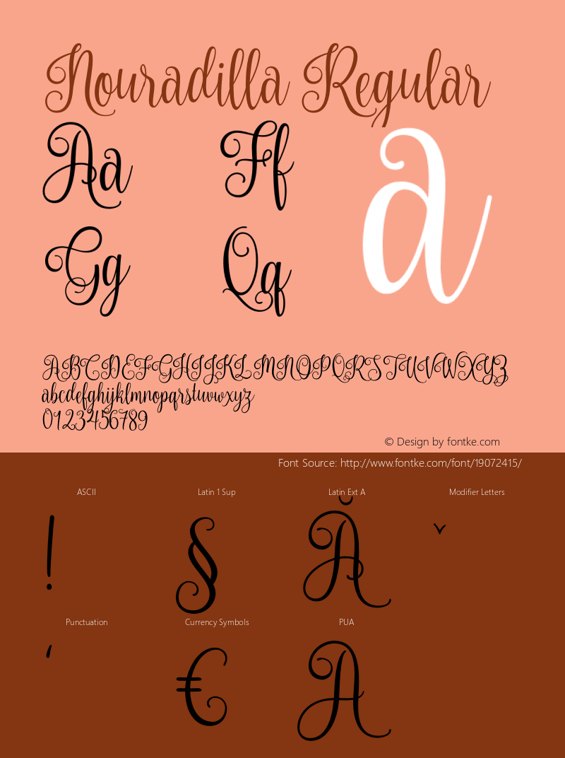 Nouradilla Regular Version 1.000;PS 001.000;hotconv 1.0.88;makeotf.lib2.5.64775 Font Sample