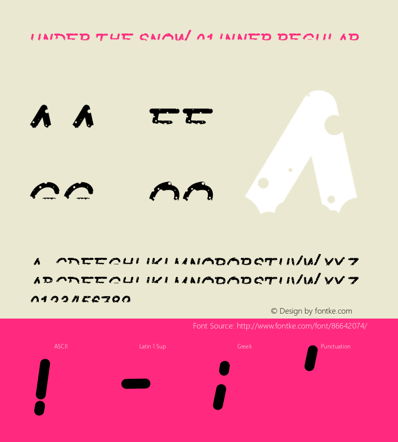 Under The Snow 01 Inner Version 1.00;November 11, 2018;FontCreator 11.5.0.2422 64-bit Font Sample