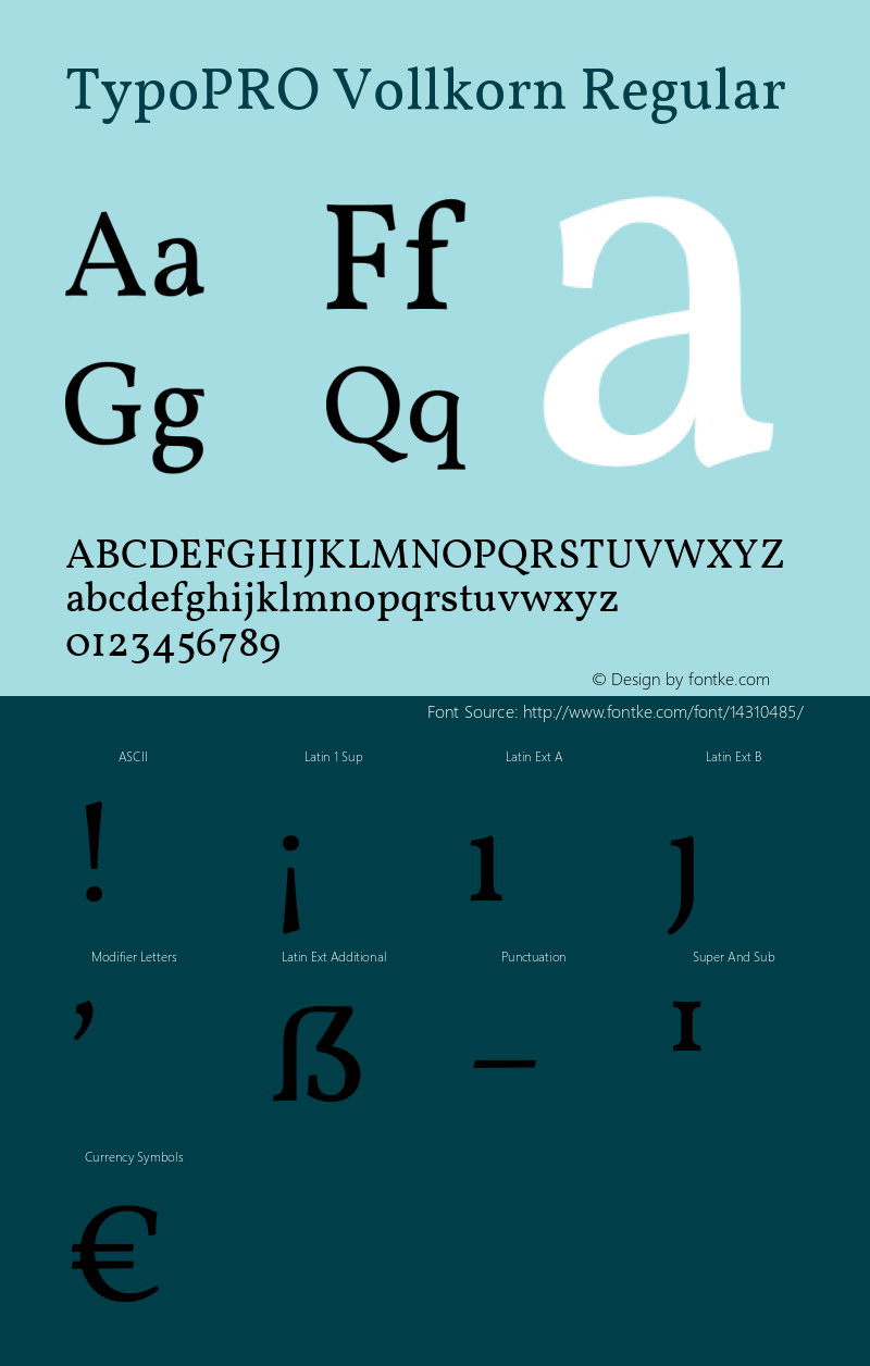 TypoPRO Vollkorn Regular Version 2.001 Font Sample