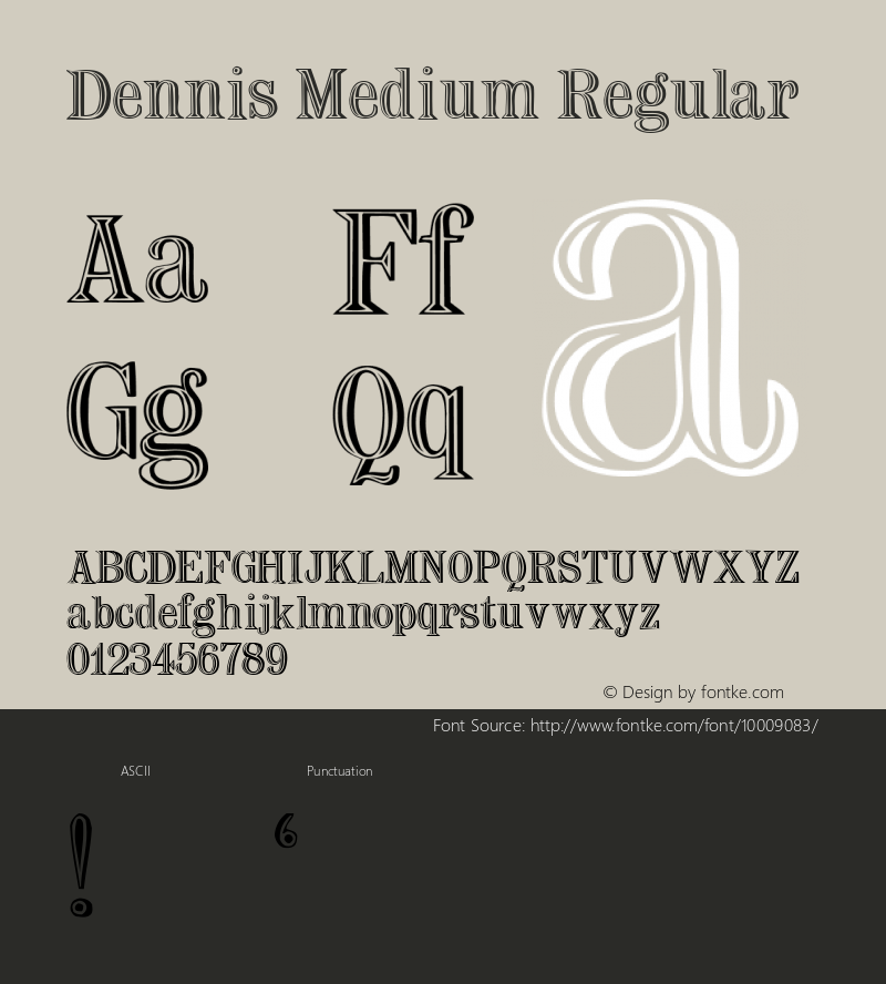 Dennis Medium Regular Unknown Font Sample