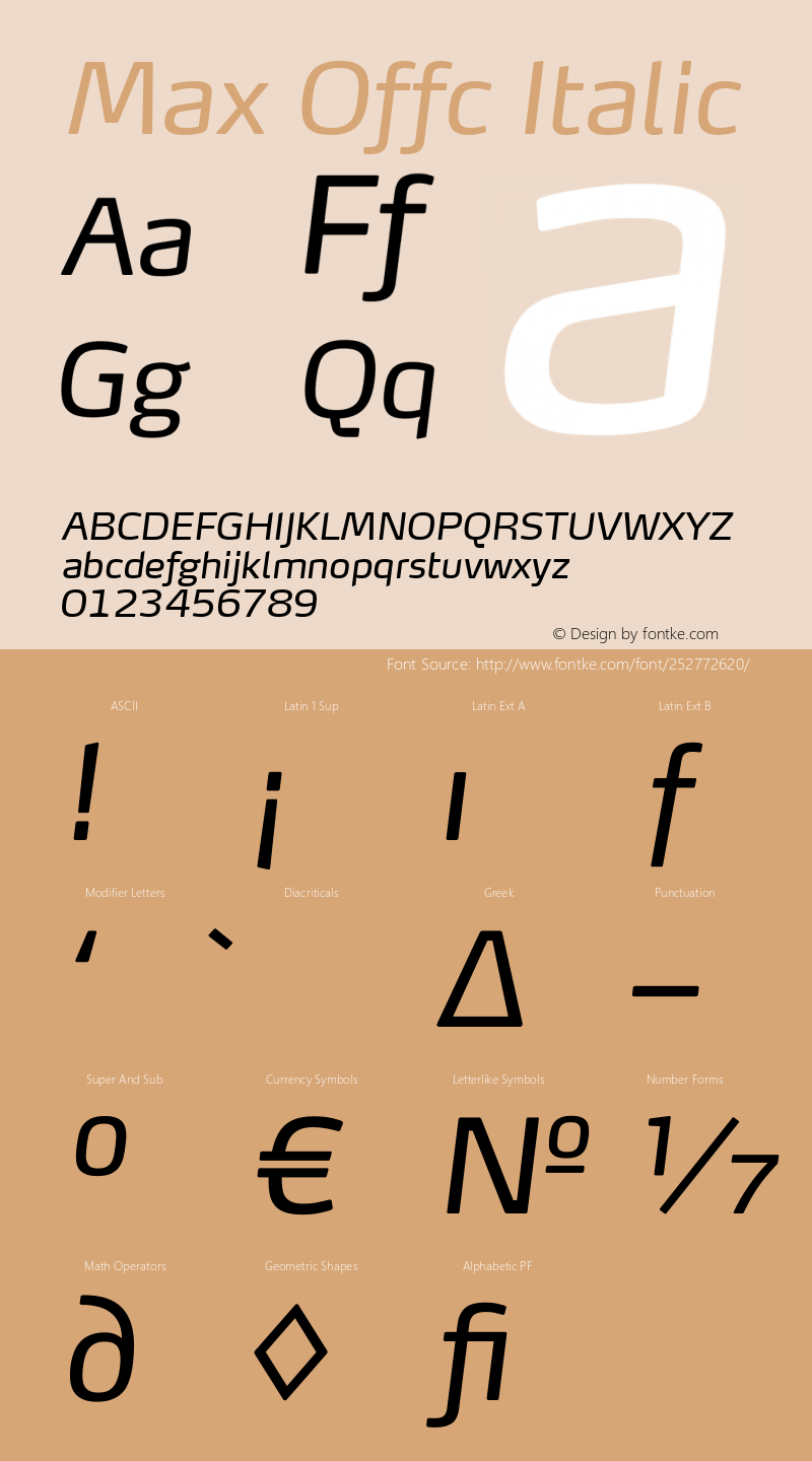 Max Offc Italic Version 7.504; 2011; Build 1022图片样张