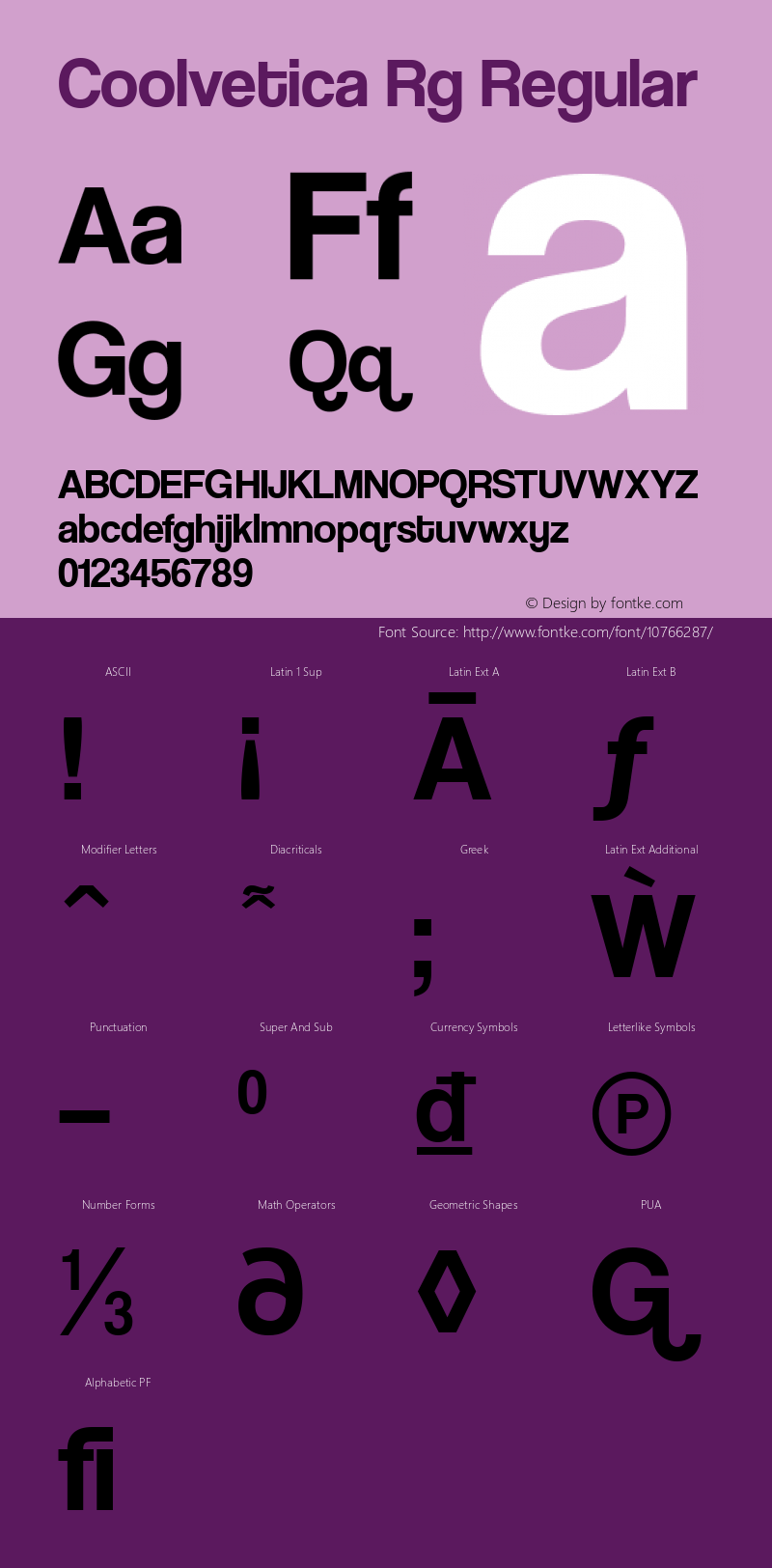 Coolvetica Rg Regular Version 4.103 Font Sample